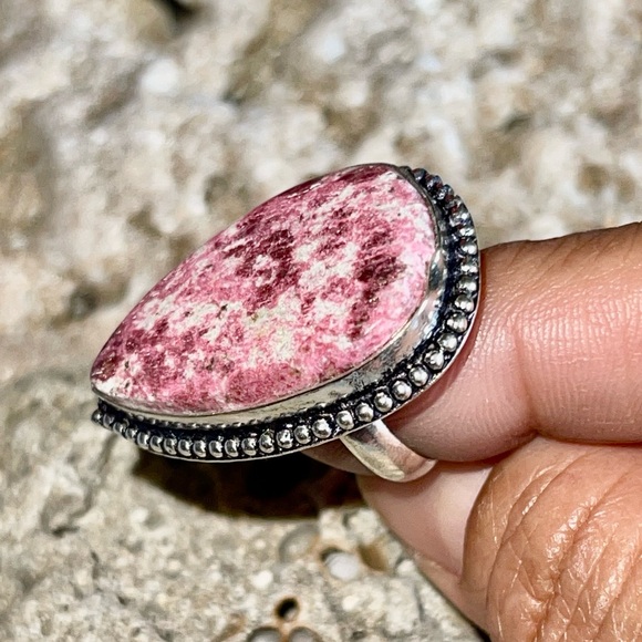 Rosaline Pink Thulite Ring Size 6 - Picture 7 of 10